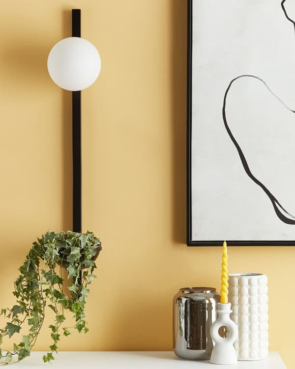 Vägglampa Svart Vit Glas Järn 55 cm Glaskupa Ljus Belysning med Växtkruka Plantering Sovrum Vardagsrum Modernt