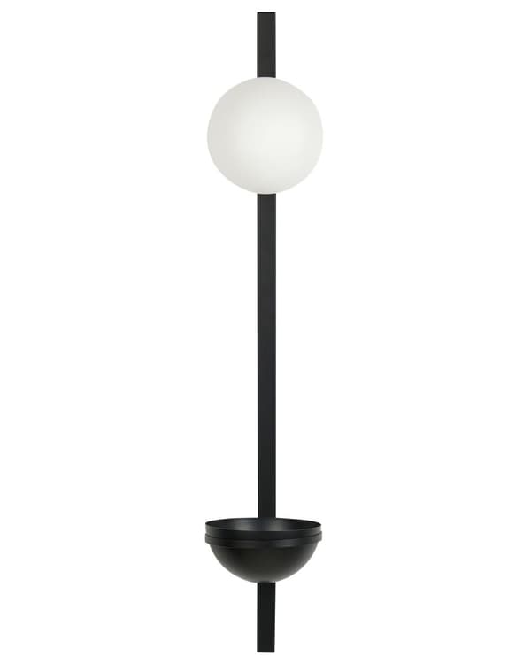 Vägglampa Svart Vit Glas Järn 55 cm Glaskupa Ljus Belysning med Växtkruka Plantering Sovrum Vardagsrum Modernt