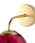 Miniatyrbild 8 av 9: Vägglampa Guld Röd Glas Järn 28 cm Vinröd Klot Skärm Ljus Belysning Sovrum Vardagsrum Retro Art Deco