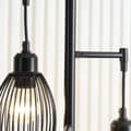 Miniatyrbild 5 av 7: Rootz golvlampa - Industriell design med 3 lampskärmar - E27-lampor - Stål - Svart - 30 cm x 30 cm x 170,5 cm