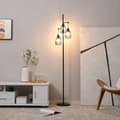 Miniatyrbild 6 av 7: Rootz golvlampa - Industriell design med 3 lampskärmar - E27-lampor - Stål - Svart - 30 cm x 30 cm x 170,5 cm