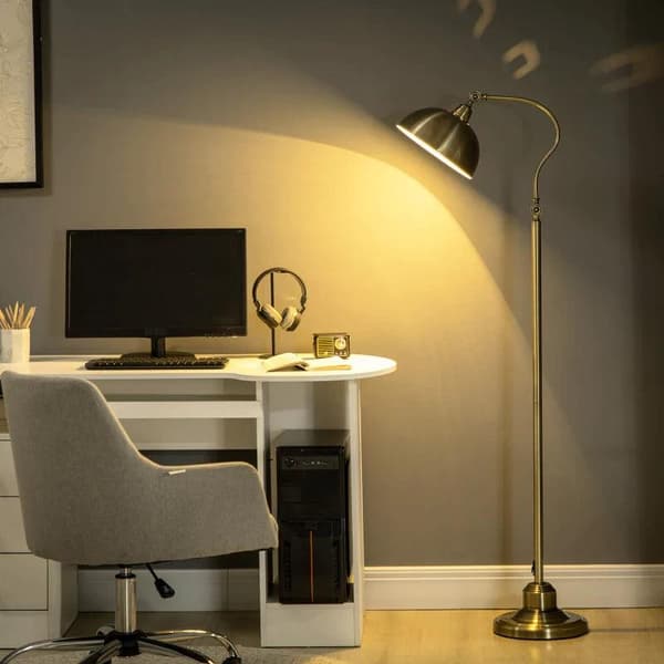 Rootz golvlampa - Elegant golvlampa - Intagedesign - Justerbar vinkel - Mässingslook - Brons - 42 cm x 25,5 cm x 152 cm