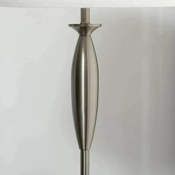 Rootz Golvlampa - Sänglampa - 3-delat ljusset - 1 golvlampa - 2 bordslampor - Linnelook - Silver/Vit - 38cm x 38cm x 158cm