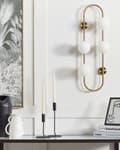 Miniatyrbild 4 av 9: Vägglampa Guld järn och glas 70 cm 4 lampor Modern design Glasklot Skärmar Ljus Belysning Modern