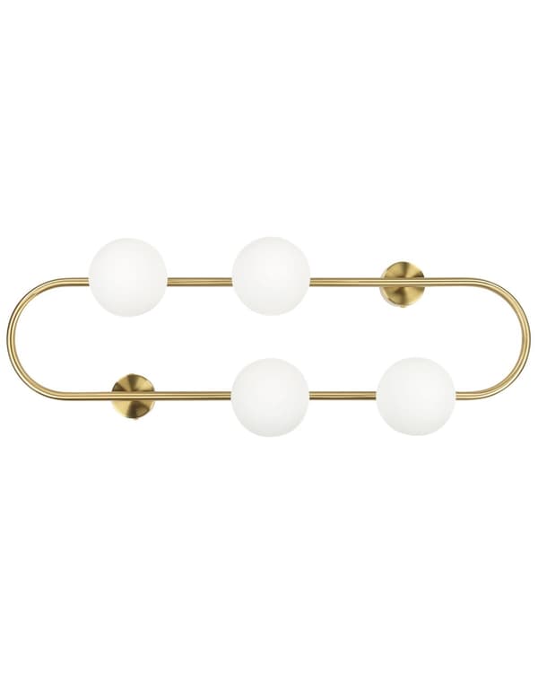 Vägglampa Guld järn och glas 70 cm 4 lampor Modern design Glasklot Skärmar Ljus Belysning Modern