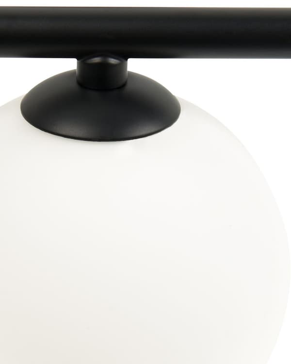 Vägglampa Svart järn och glas 70 cm 4 lampor Modern design Glasklot Skärmar Ljus Belysning Modern
