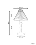 Miniatyrbillede 3 af 9: Bordlampe Lyst Egetræ Bomuld H 39 cm Dekorativ Natbordslampe med Plisseret Lampeskærm Stue Soveværelse Tilbehør Indretning Lampefod i Træ