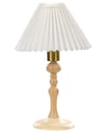 Miniatyrbillede 1 af 9: Bordlampe Lyst Egetræ Bomuld H 39 cm Dekorativ Natbordslampe med Plisseret Lampeskærm Stue Soveværelse Tilbehør Indretning Lampefod i Træ