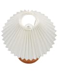Miniatyrbillede 5 af 9: Bordlampe Mørkt Egetræ Bomuld H 39 cm Dekorativ Sengelampe med Plisseret Lampeskærm Stue Soveværelse Tilbehør Indretning Lampefod i Træ