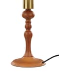 Miniatyrbillede 7 af 9: Bordlampe Mørkt Egetræ Bomuld H 39 cm Dekorativ Sengelampe med Plisseret Lampeskærm Stue Soveværelse Tilbehør Indretning Lampefod i Træ
