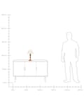 Miniatyrbillede 9 af 9: Bordlampe Mørkt Egetræ Bomuld H 39 cm Dekorativ Sengelampe med Plisseret Lampeskærm Stue Soveværelse Tilbehør Indretning Lampefod i Træ
