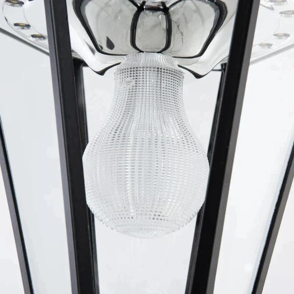Rootz puutarhavalaisinpylväs - Aurinkoenergia Puutarhalyhty - Ulkokäyttöinen LED-aurinkovalo - Ulkotilojen pylväsvalo - Alumiini - Karkaistu lasi - Mu