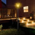Pikkukuva 2 / 9: Rootz puutarhavalaisinpylväs - Aurinkoenergia Puutarhalyhty - Ulkokäyttöinen LED-aurinkovalo - Ulkotilojen pylväsvalo - Alumiini - Karkaistu lasi - Mu