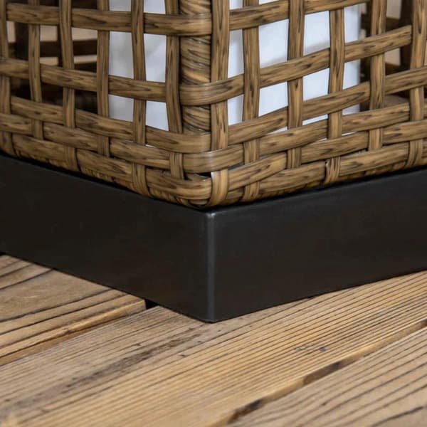 Rootz udendørslys - Havelampe - Solcelledrevet - 8 timers brændetid - Automatisk tænding - Rattanlook - 15,5 x 15,5 x 46 cm