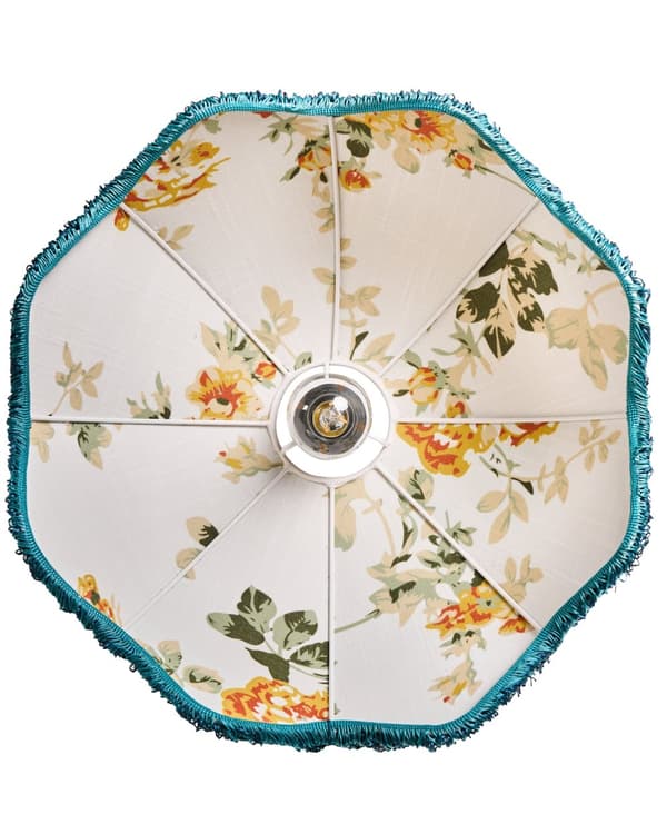 Pendellampe Blå papirstoff 182 cm med frynser og dusker Belysning Hengelampe Retro Vintage