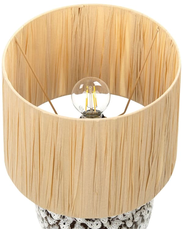 Bordlampe Svart Hvit Keramikk 45 cm Naturlig Papir Kegle Skjerm Sengestue Stue Soverom Belysning