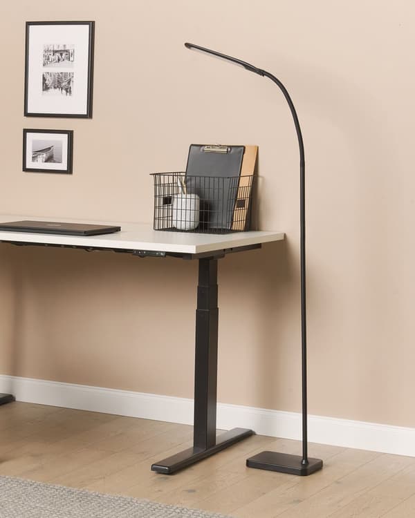 Gulvlampe sort 174 cm plast jern touch switch LED lysdæmper lysstyrke kontrol moderne