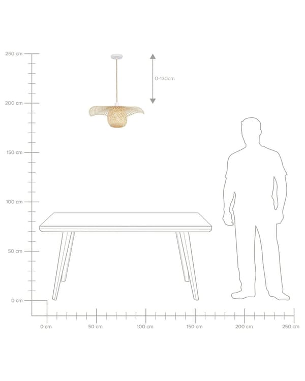 Pendellampe Lyst bambustre Bohemsk design Taklampe Stue Spisestue Belysning Dekorasjon