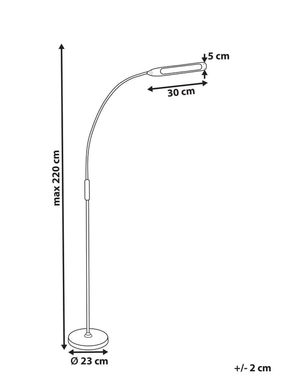 Gulvlampe Sort Metal 200 cm LED Standerlampe til Kontor med Lysregulering Læselampe Gulv til Arbejdspladsen Design