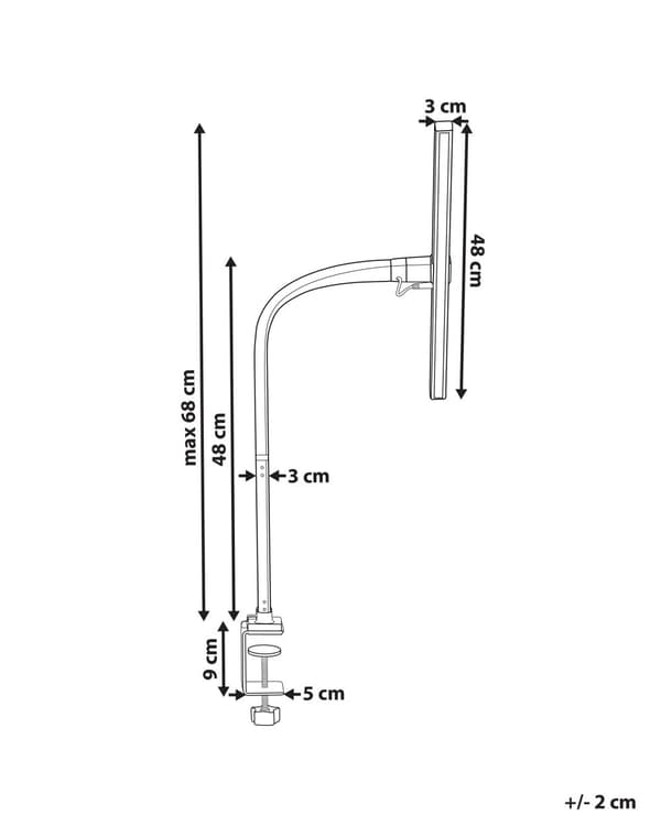 Klemmelampe Sort Aluminium 48 cm Skrivebordslampe LED Justerbar Skærm Klemmespot Bordlampe med Sensor Design Belysning til Kontor