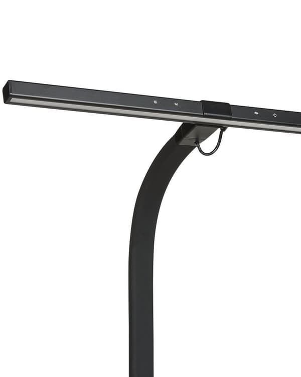 Klemmelampe Sort Aluminium 48 cm Skrivebordslampe LED Justerbar Skærm Klemmespot Bordlampe med Sensor Design Belysning til Kontor
