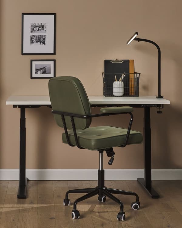 Klemmelampe Sort Aluminium 48 cm Skrivebordslampe LED Justerbar Skærm Klemmespot Bordlampe med Sensor Design Belysning til Kontor