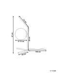 Miniatyrbilde 3 av 10: Bordlampe Hvit og svart glasskjerm Jernstang 47 cm ramme Enkelt lys Moderne design Hjemmetilbehør Stue