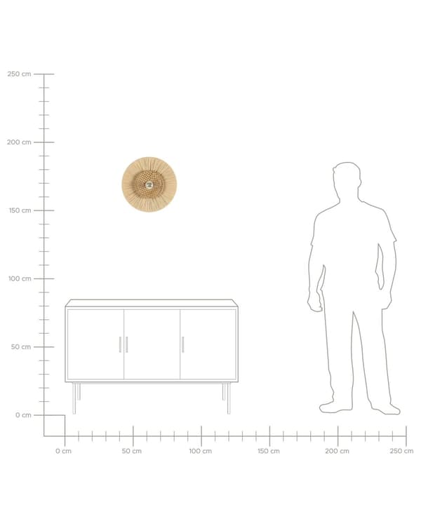 Vegglampe Natur ø 40 cm Papirskjerm Japandi Naturlig stil Dekorativ belysning