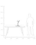 Miniatyrbilde 10 av 10: Bordlampe Hvit og svart glasskjerm Jernstang 45 cm ramme Enkelt lys Moderne design Hjemmetilbehør Stue