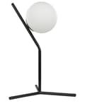 Miniatyrbilde 1 av 10: Bordlampe Hvit og svart glasskjerm Jernstang 45 cm ramme Enkelt lys Moderne design Hjemmetilbehør Stue