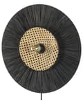 Miniatyrbilde 5 av 8: Vegglampe Svart ø 50 cm Papirskjerm Japandi Naturlig stil Dekorativ belysning
