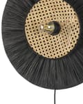 Miniatyrbilde 6 av 8: Vegglampe Svart ø 50 cm Papirskjerm Japandi Naturlig stil Dekorativ belysning