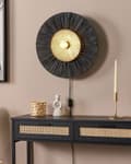 Miniatyrbilde 2 av 8: Vegglampe Svart ø 50 cm Papirskjerm Japandi Naturlig stil Dekorativ belysning