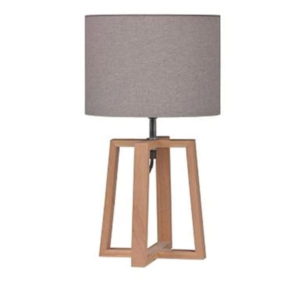 Bordslampa TRÄ H44,5cm, ljusgrå
