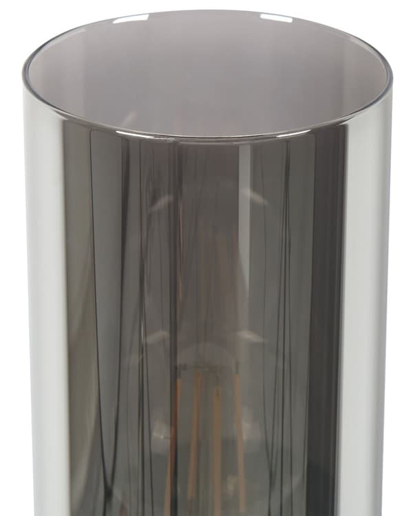 Vegglampe Grå Metall 29 cm Skjerm i røykfarget glass 1 lyskilde Moderne design Belysning Dekorativ
