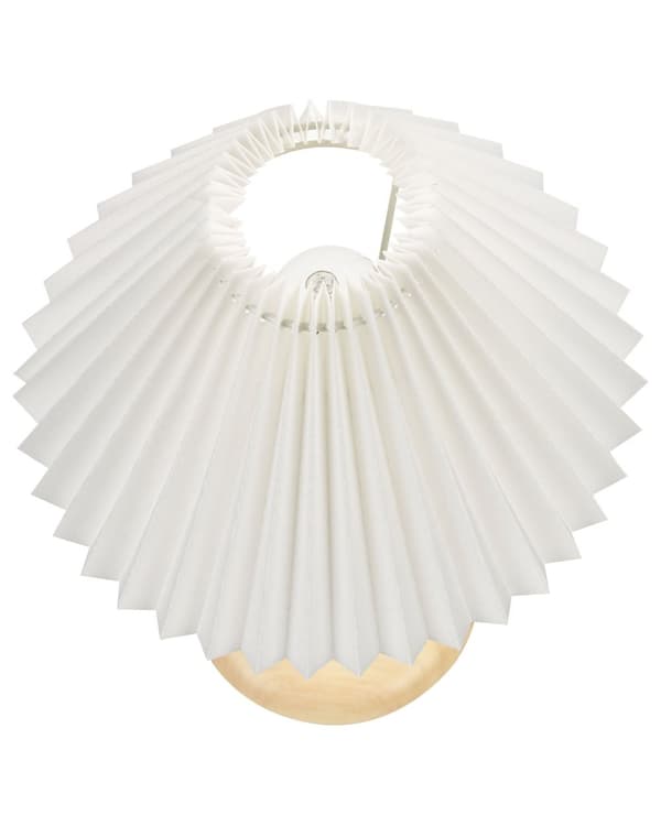 Bordlampe Lyst eiketre Lampeskjerm i hvit bomull 38 cm Retro Elegant Nattlampe Sengelampe Belysning