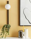 Miniatyrbilde 4 av 9: Vegglampe Svart Hvit Glass Jern 55 cm Globus Skjerm Belysning med Plantekrukke Planter Soverom Stue Moderne