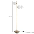 Miniatyrbild 3 av 10: Rootz Floor Lamp - 2-part Glass Lampshade - Modern Decorative - Living Room - Bedroom - Golden/White - 39 x 28 x 165cm
