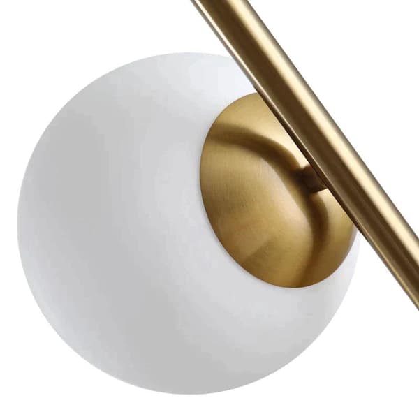 Rootz Floor Lamp - 2-part Glass Lampshade - Modern Decorative - Living Room - Bedroom - Golden/White - 39 x 28 x 165cm