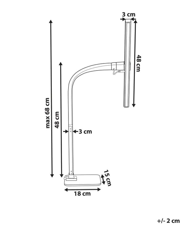 Bordlampe Svart Aluminium Syntetisk materiale 48 cm Dimmer Sensor 3 fargetemperaturer Justerbar skjerm Moderne design Kontor Skrivebord