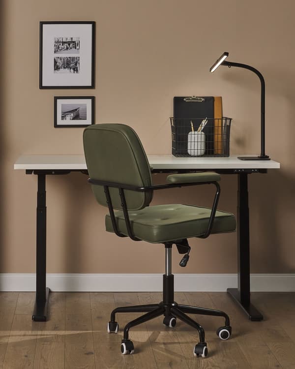 Bordlampe Svart Aluminium Syntetisk materiale 48 cm Dimmer Sensor 3 fargetemperaturer Justerbar skjerm Moderne design Kontor Skrivebord
