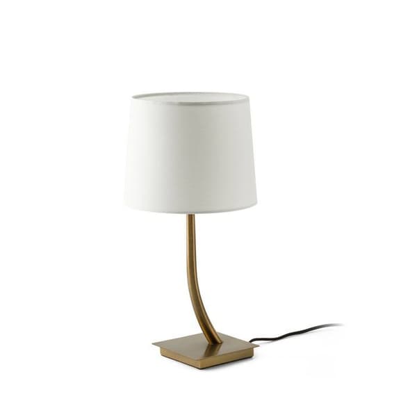 Bordslampa - Faro Barcelona - REM - Lampskärm i tyg - Klassisk stil - Vit Vit
