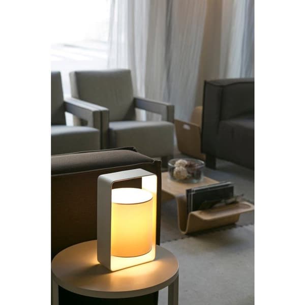 Vit Bordslampa Beige Skärm E27 20W -Lula P