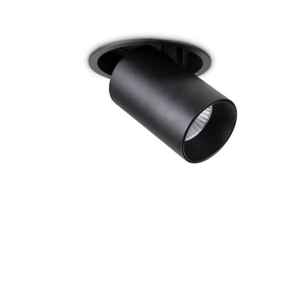 Svart rund infälld downlight, 4000K, 12W