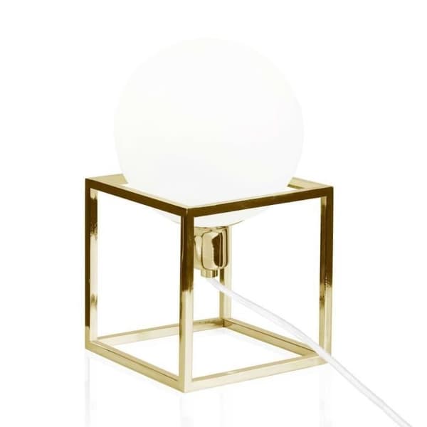 CUBE-Bordslampa Glas/Metal H24cm polerat guld mässing Globen Lighting | designad av Patrick Hall