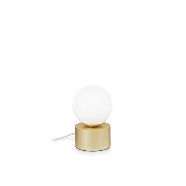Ideal Lux PERLAGE Globe bordslampa i mässing, integrerad strömbrytare, ej dimbar