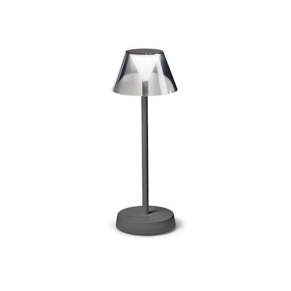 Ideal Lux LOLITA Grå dimbar integrerad LED-bordslampa, integrerad strömbrytare, 3000K, IP54