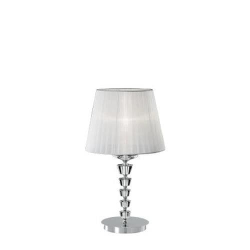 Ideal Lux PEGASO TL1 BIG, Krom, Vit, Tyg, Glas, Metall, Vardagsrum, IP20, E27, 1 glödlampa(r)