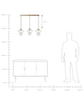 Miniatyrbilde 9 av 9: Pendellampe Gull Hvit Metall 3 lyskilder Håndlaget Moderne design Dekorativ belysning Stue Spisestue