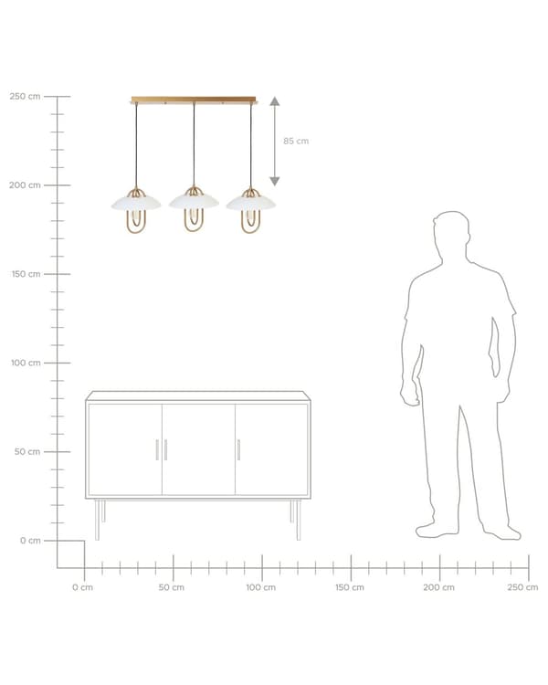 Pendellampe Gull Hvit Metall 3 lyskilder Håndlaget Moderne design Dekorativ belysning Stue Spisestue